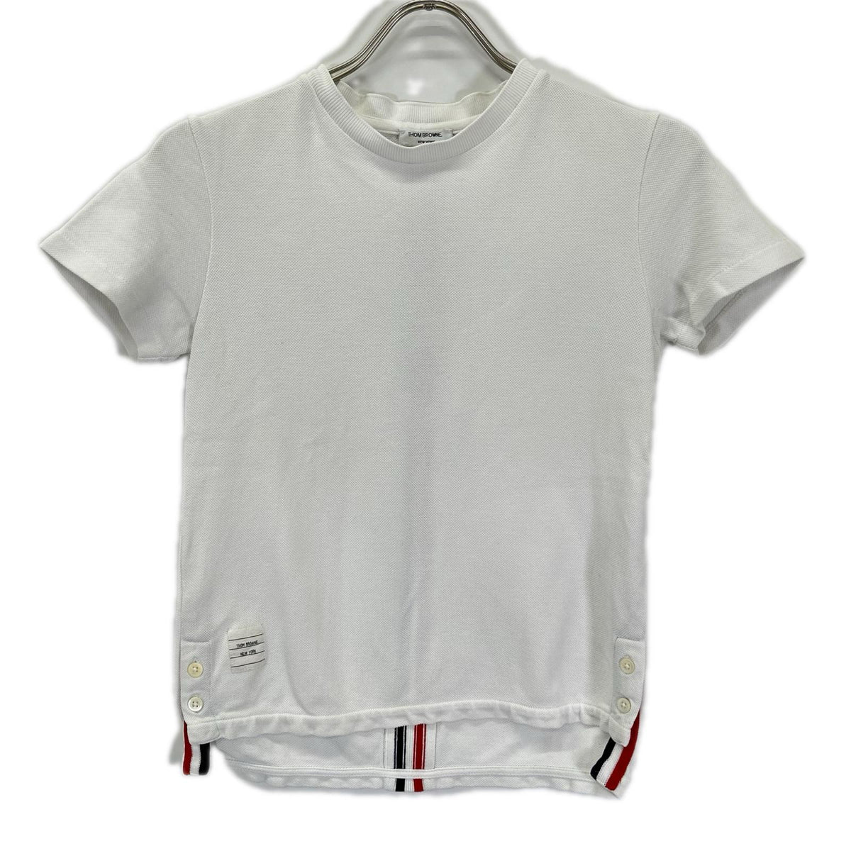 THOM BROWNE トムブラウン FJS013A-00050100 サイドボタン バックストライプ Tシャツ トップス