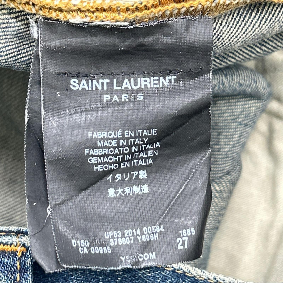 SAINT LAURENT PARIS サンローランパリ 378807 14SS エディ期 インディゴ ボタンフライ スキニー デニムパンツ ボトムス
