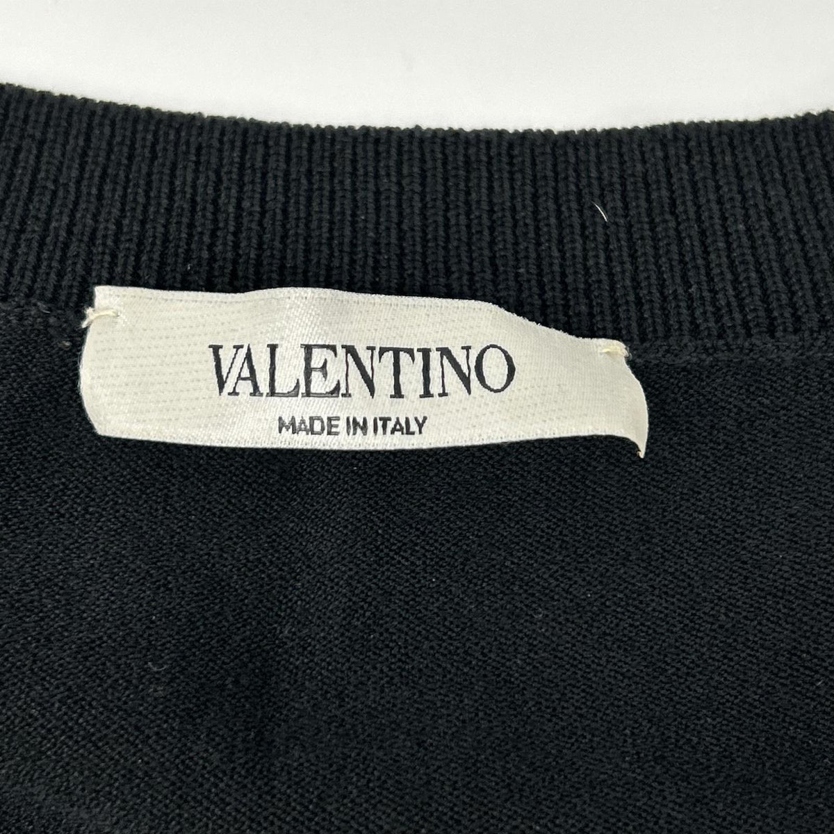 VALENTINO ヴァレンティノ ブラック ロゴ入り クルーネック スウェットニット トップス