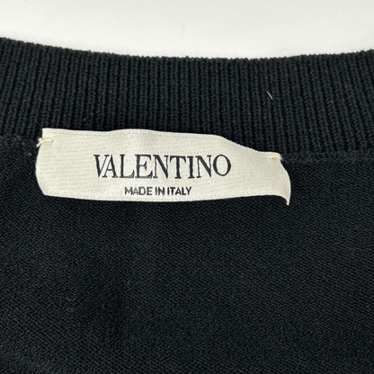 VALENTINO ヴァレンティノ ブラック ロゴ入り クルーネック スウェットニット トップス