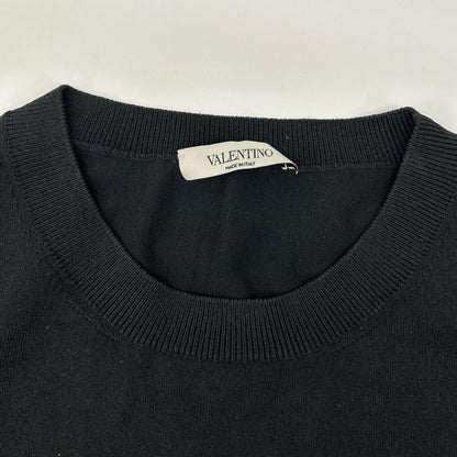 VALENTINO ヴァレンティノ ブラック ロゴ入り クルーネック スウェットニット トップス