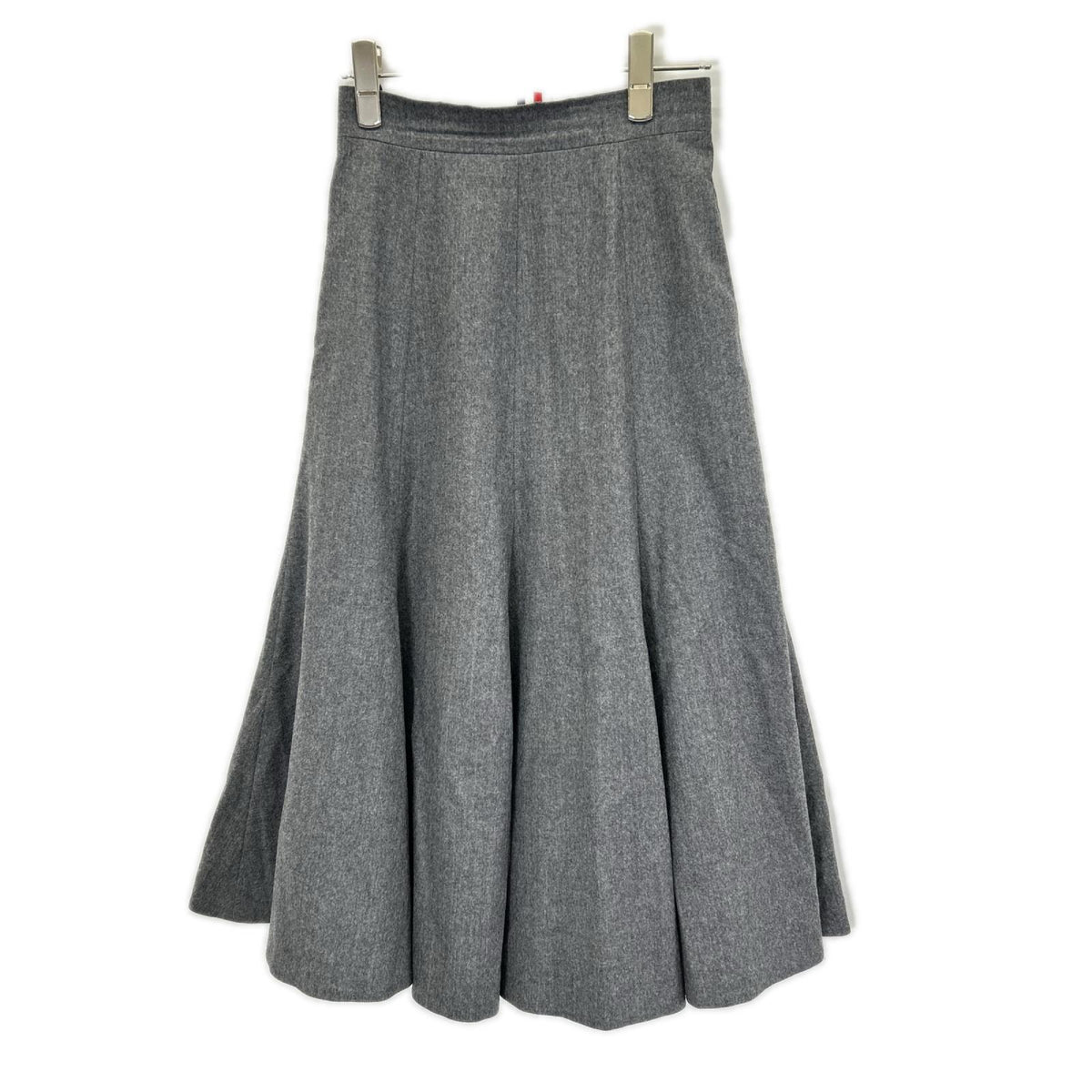THOM BROWNE トムブラウン FGC738A-00021035 グレー ウール ロング フレアスカート スカート