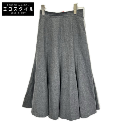 THOM BROWNE トムブラウン FGC738A-00021035 グレー ウール ロング フレアスカート スカート