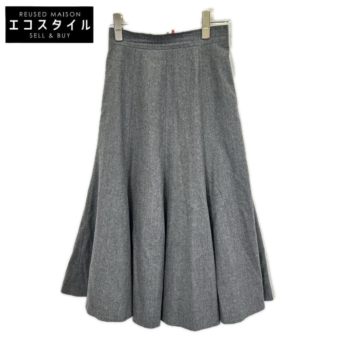 THOM BROWNE トムブラウン FGC738A-00021035 グレー ウール ロング フレアスカート スカート