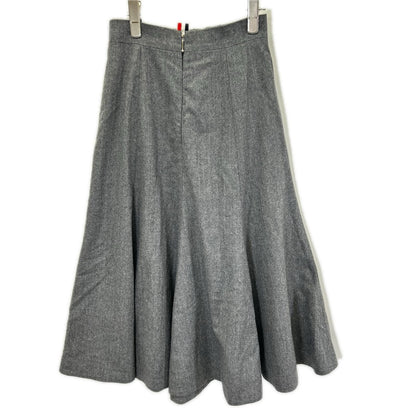 THOM BROWNE トムブラウン FGC738A-00021035 グレー ウール ロング フレアスカート スカート