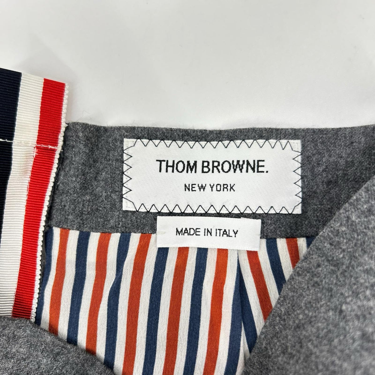 THOM BROWNE トムブラウン FGC738A-00021035 グレー ウール ロング フレアスカート スカート