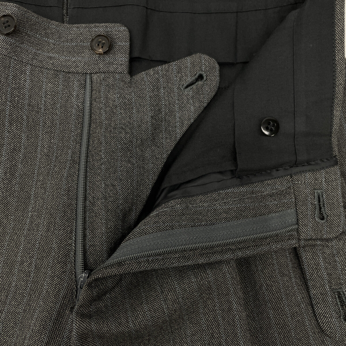 RING JACKET Carlo Barbera & C. Gray Stripe 2-Piece Suit Suit Set-up Unmarked Men's
