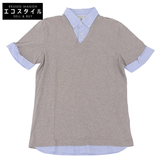 BRUNELLO CUCINELLI Brunello Cucinelli Polo Shirt Tops Men's Light Blue Light Gray S Tops