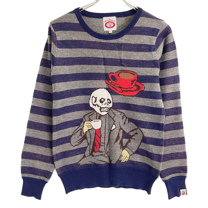 BORDER BAPEcafe SKULL KNIT SWEATER Top Men's