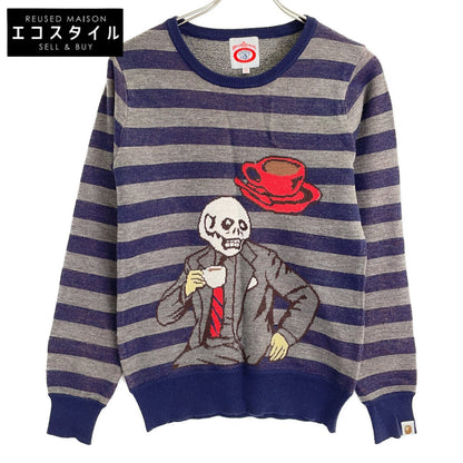 BORDER BAPEcafe SKULL KNIT SWEATER Top Men's