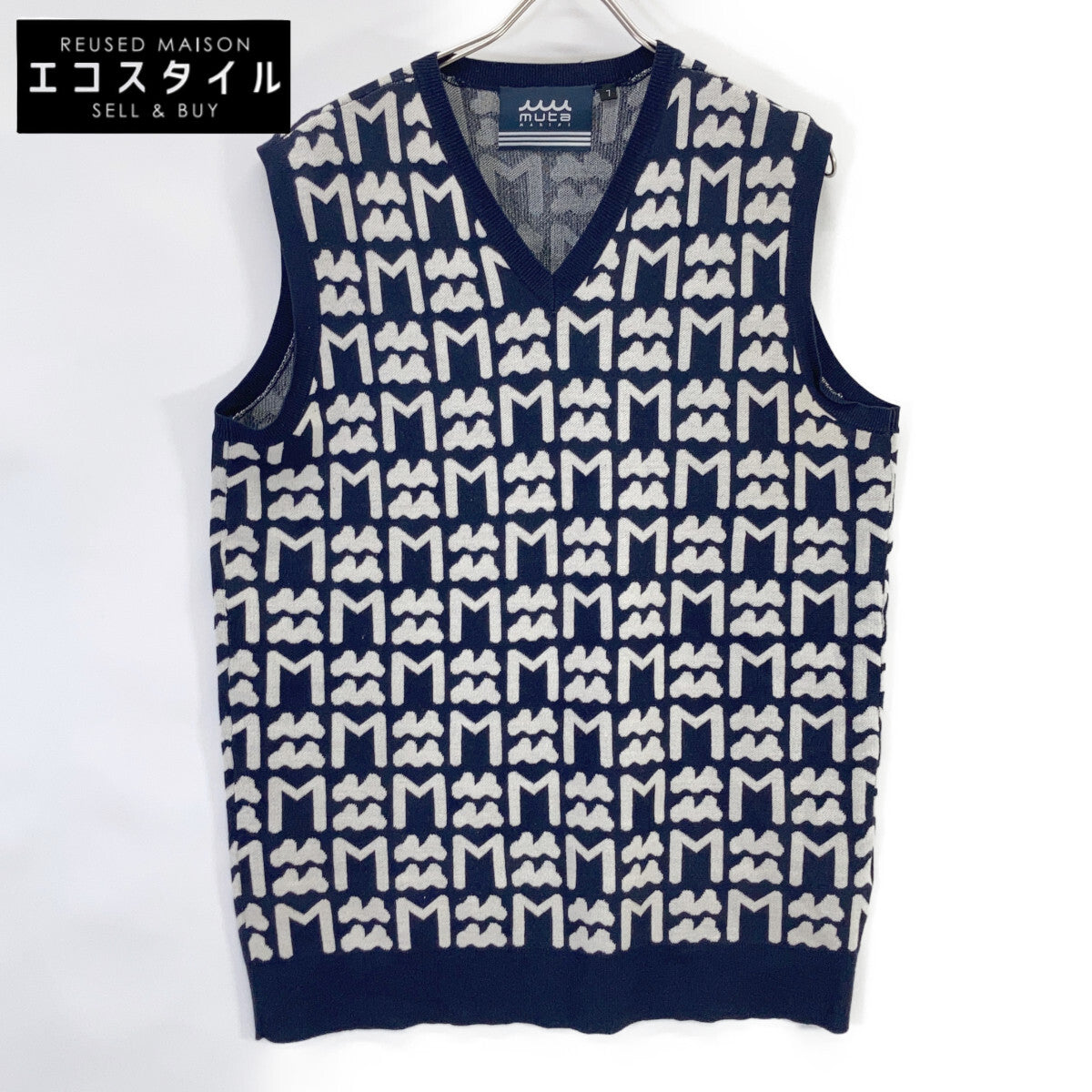 MUTA MARINE 210305 MM PATTERN Jacquard Knit Vest