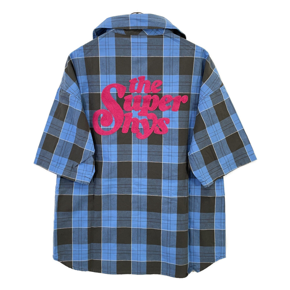 HYSTERIC GLAMOUR ヒステリックグラマー 01211AH05 ブルー SUPER HYS刺繍 オーバーサイズシャツ トップス
