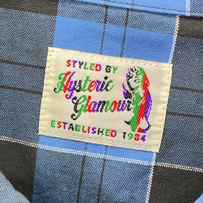 HYSTERIC GLAMOUR ヒステリックグラマー 01211AH05 ブルー SUPER HYS刺繍 オーバーサイズシャツ トップス