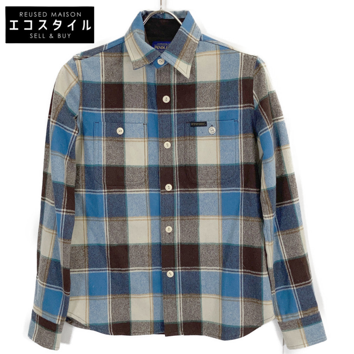 HYSTERIC GLAMOUR ヒステリックグラマー ×PENDLETON 0141AH12 チェック ヒスガール刺繍 シャツ トップス