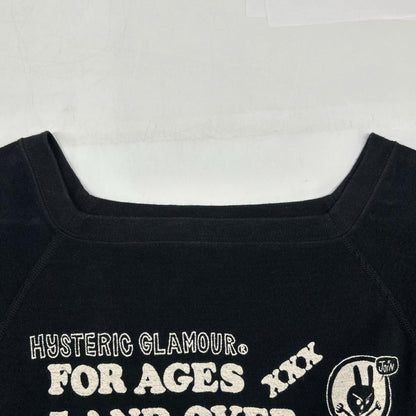 HYSTERIC GLAMOUR ヒステリックグラマー 01201CS02 ブラック パイル地 トップス トップス