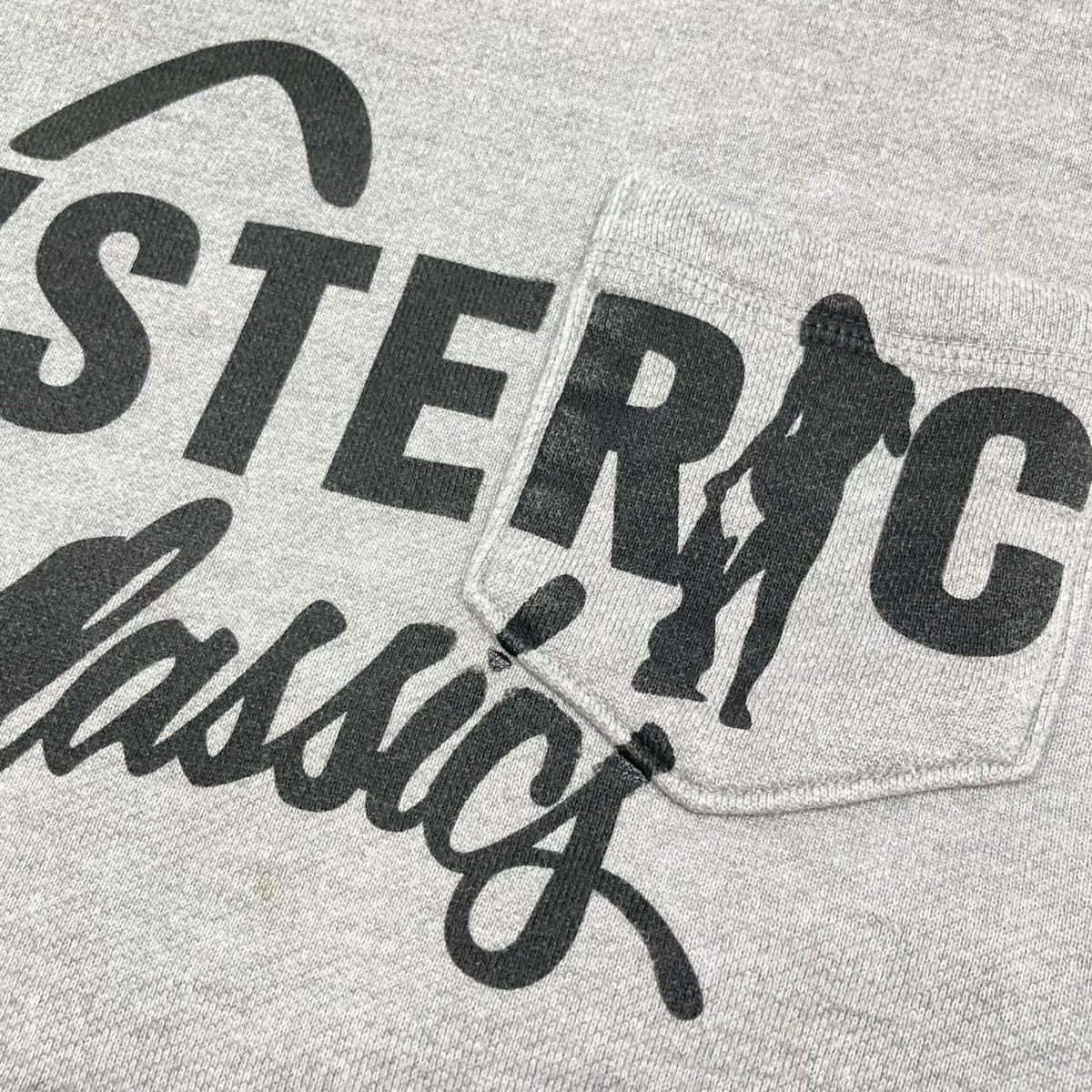 HYSTERIC GLAMOUR ヒステリックグラマー 01171CS02 グレー CLASSIC ポケット付 スウェット トップス