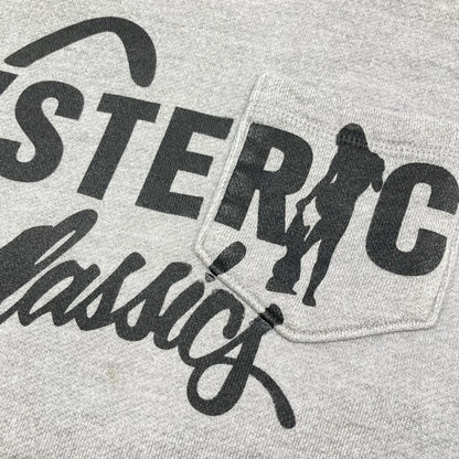 HYSTERIC GLAMOUR ヒステリックグラマー 01171CS02 グレー CLASSIC ポケット付 スウェット トップス