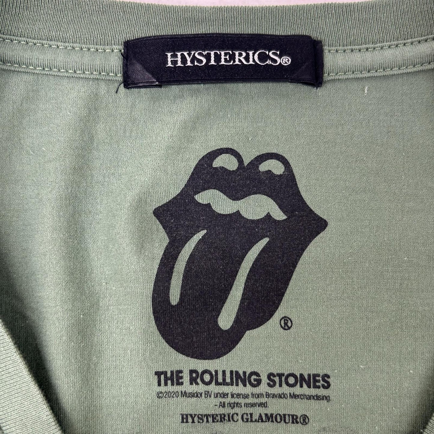 HYSTERIC GLAMOUR ヒステリックグラマー 05201CT05 ローリング・ストーンズ ミック・ジャガー グリーン Tシャツ トップス