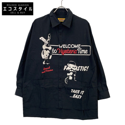 HYSTERIC GLAMOUR HYSTERIC GLAMOUR 01213AH06 黑色 WELCOME TO HYS TIME 超大款衬衫 上衣