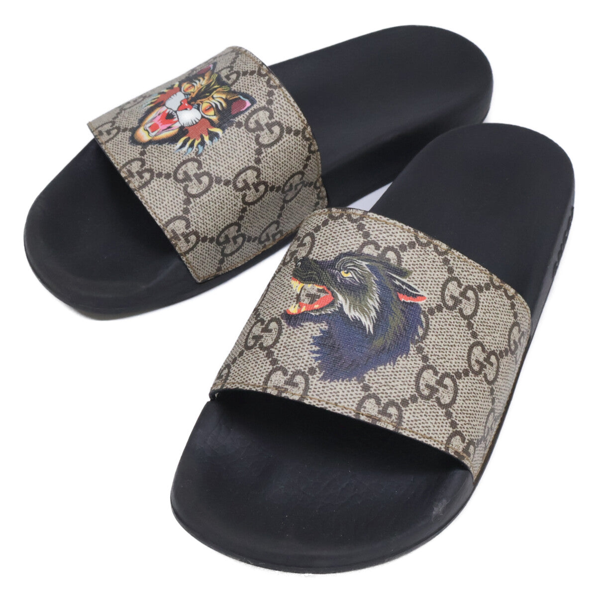 GUCCI 508811 GG Supreme Angry Cat Slide Sandals Shoes