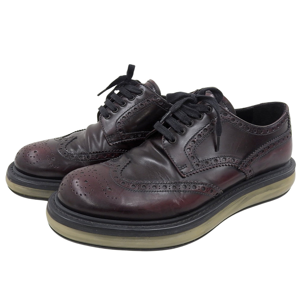 PRADA プラダ エアソール ウイングチップ シューズ メンズ バーガンディ 5 1/2 シューズ