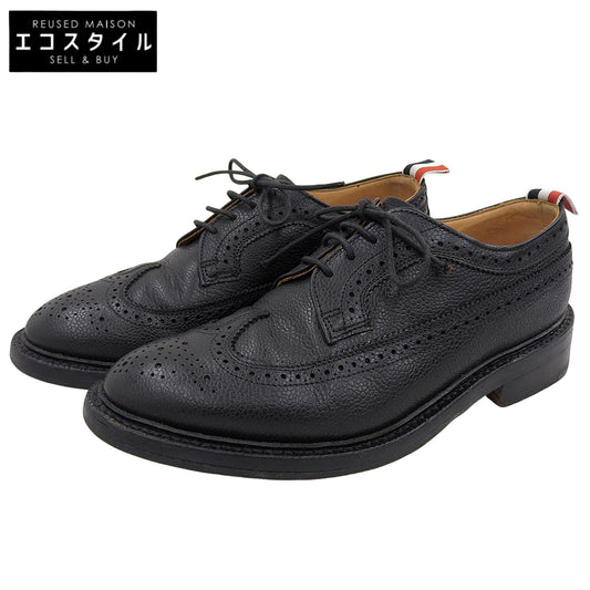 THOM BROWNE トムブラウン Longwing ウイングチップ ブローグ シューズ メンズ ブラック US 7.5 シューズ