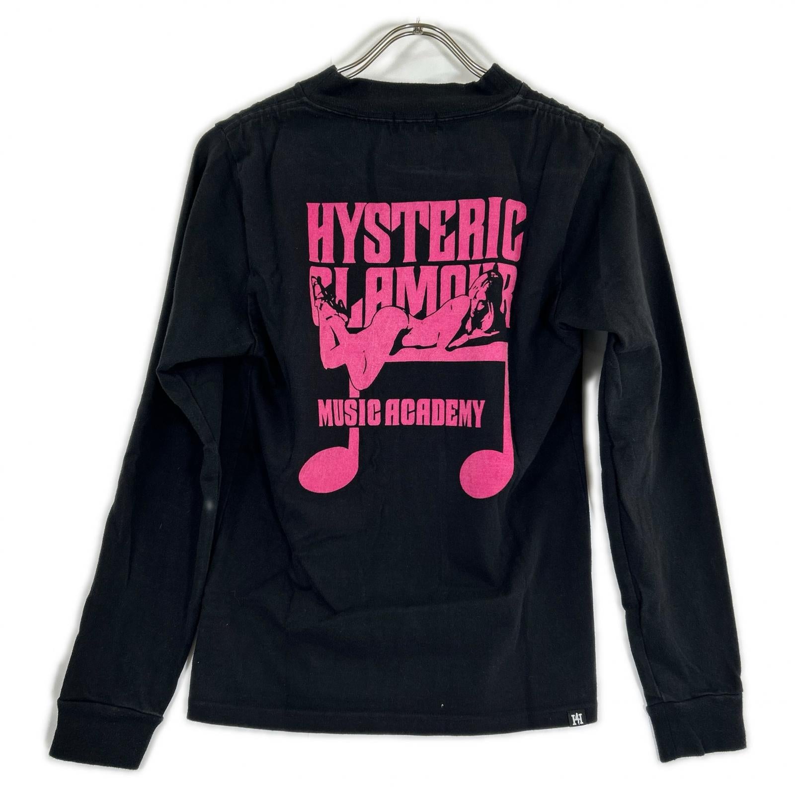 HYSTERIC GLAMOUR ヒステリックグラマー 0153CL08 ブラック×ピンク ヒステリックガール ロングTシャツ トップス