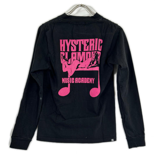 HYSTERIC GLAMOUR ヒステリックグラマー 0153CL08 ブラック×ピンク ヒステリックガール ロングTシャツ トップス