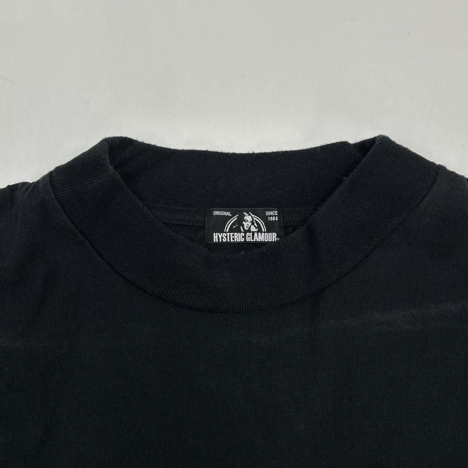 HYSTERIC GLAMOUR ヒステリックグラマー 0153CL08 ブラック×ピンク ヒステリックガール ロングTシャツ トップス