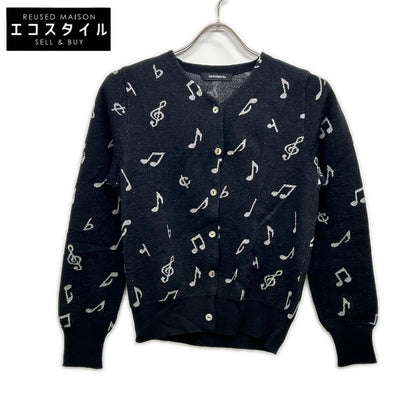 HYSTERICS Hysterics 0553ND01 Black Musical Note Cardigan Top
