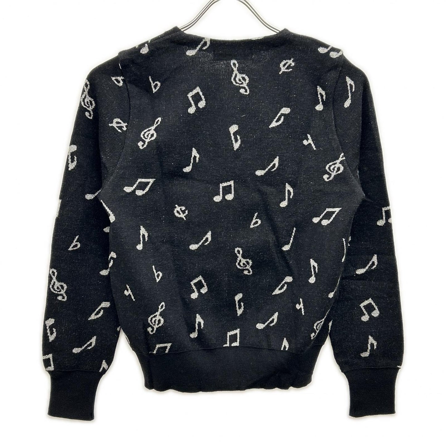 HYSTERICS Hysterics 0553ND01 Black Musical Note Cardigan Top