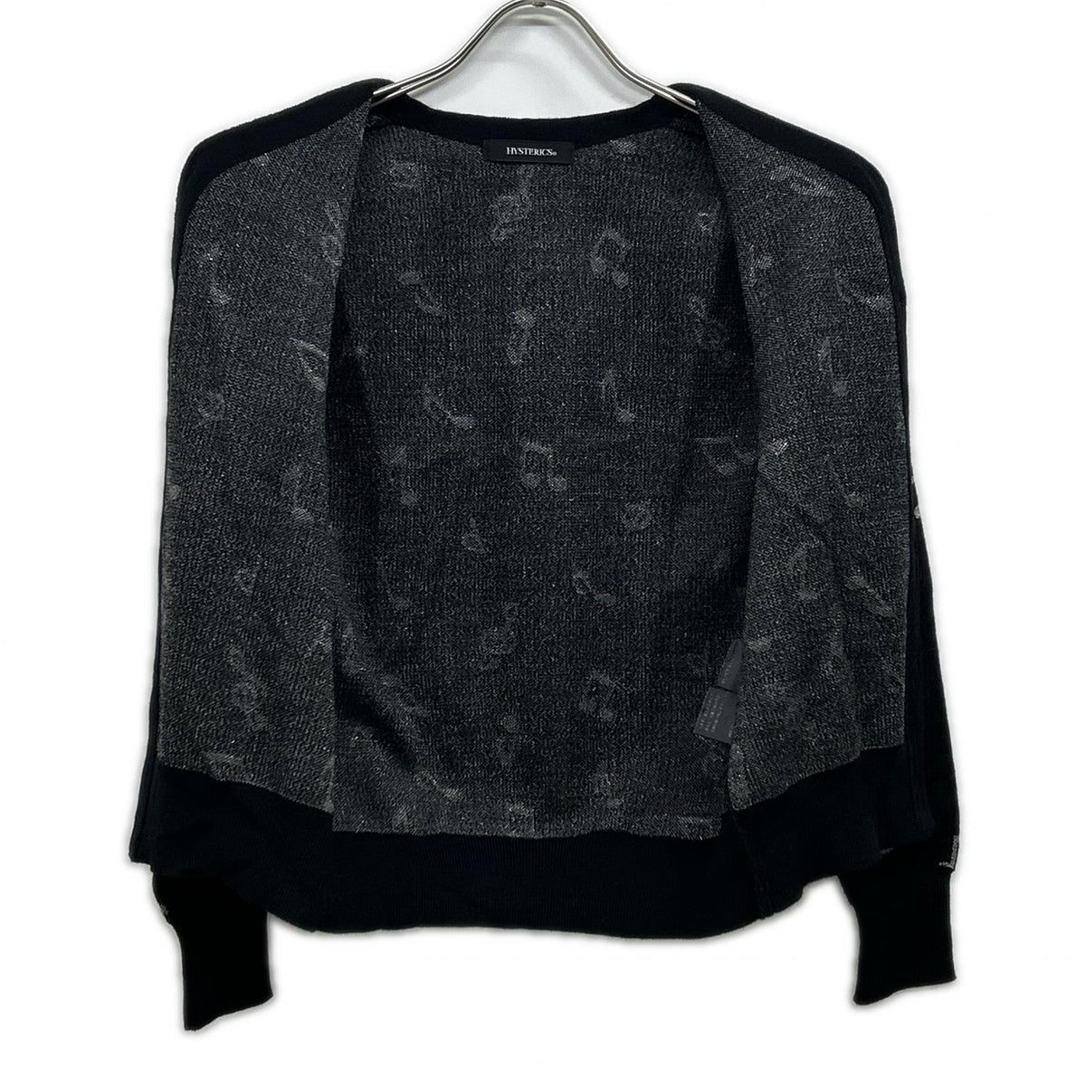 HYSTERICS Hysterics 0553ND01 Black Musical-Note Cardigan Tops