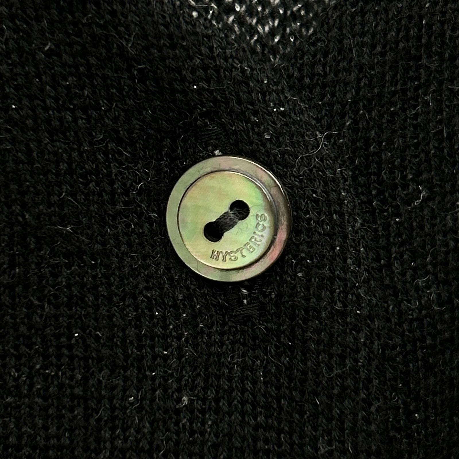 HYSTERICS Hysterics 0553ND01 Black Musical Note Cardigan Top