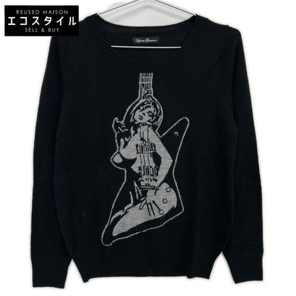 HYSTERIC GLAMOUR ヒステリックグラマー 0153NS10 ブラック ギターガール セーター トップス