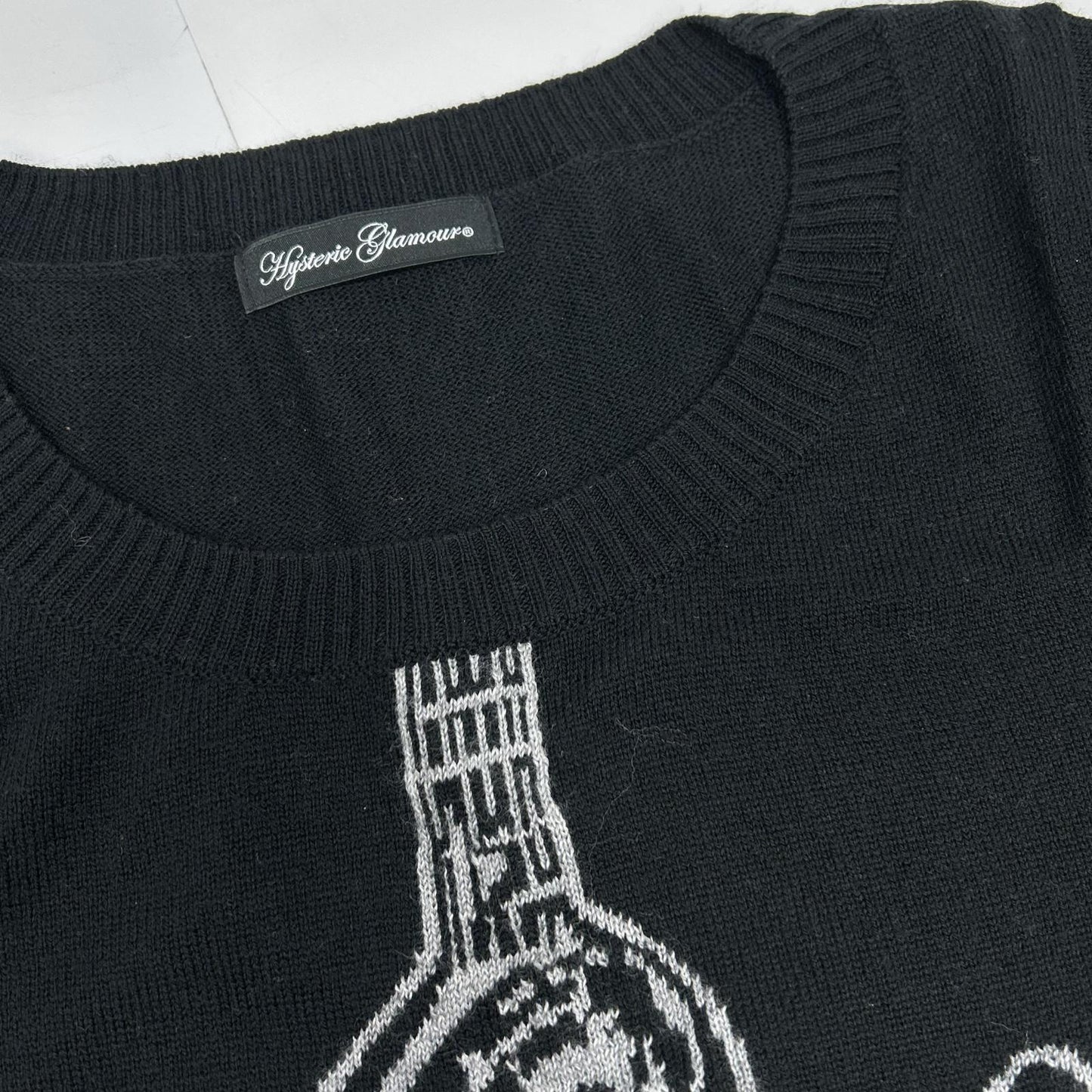 HYSTERIC GLAMOUR ヒステリックグラマー 0153NS10 ブラック ギターガール セーター トップス