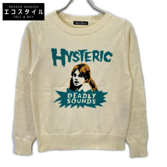 HYSTERIC GLAMOUR Ivory DEADLY SOUNDS Braided Pullover Top 0163NS24