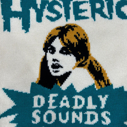 HYSTERIC GLAMOUR ヒステリックグラマー 0163NS24 アイボリー DEADLY SOUNDS 編込 プルオーバー トップス