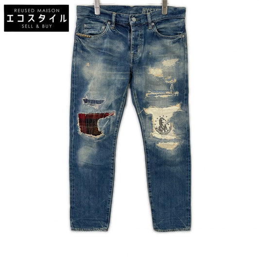 HYSTERIC GLAMOUR ヒステリックグラマー 0143AP07 ｸﾗｯｼｭ加工 ｽﾘﾑ ﾃﾞﾆﾑﾊﾟﾝﾂ ボトムス M