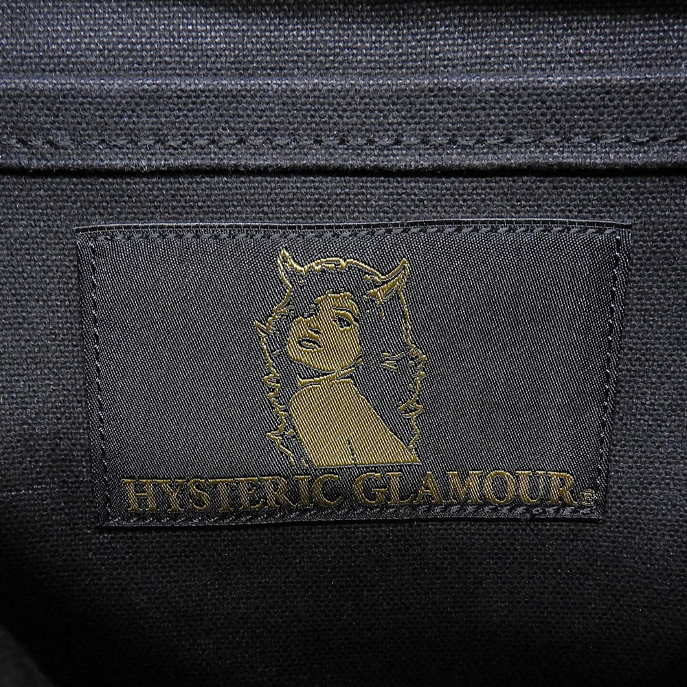 HYSTERIC GLAMOUR ヒステリックグラマー STENCIL WOMAN pt ポストマンバッグ レザー キャンバス ショルダーバッグ レディース ブラック ショルダーバッグ