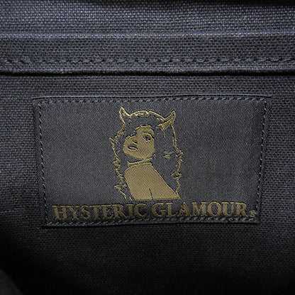 HYSTERIC GLAMOUR ヒステリックグラマー STENCIL WOMAN pt ポストマンバッグ レザー キャンバス ショルダーバッグ レディース ブラック ショルダーバッグ