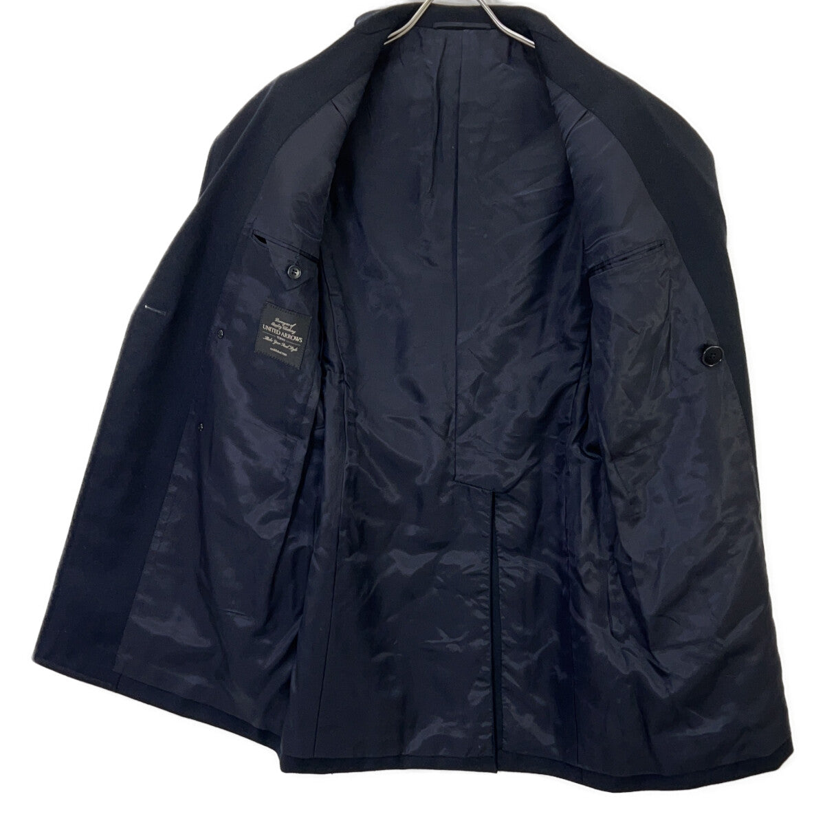UNITED ARROWS ユナイテッドアローズ ﾌﾞﾗｯｸ ｳｰﾙ ﾁｪｽﾀｰｺｰﾄ コート