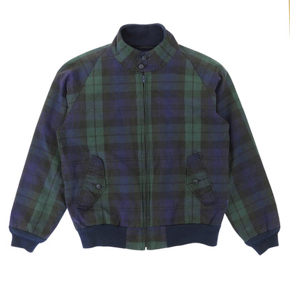 BARACUTA Navy×green check Blue Line oiled swing-top jacket, men's, 34