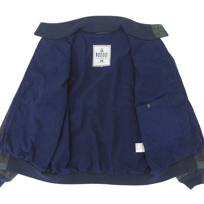 BARACUTA Navy×green check Blue Line oiled swing-top jacket, men's, 34