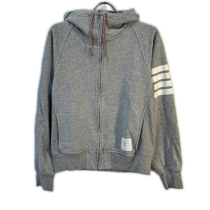 THOM BROWNE トムブラウン 4-BAR グレー ジップパーカ トップス