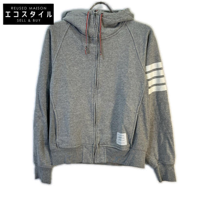 THOM BROWNE トムブラウン 4-BAR グレー ジップパーカ トップス
