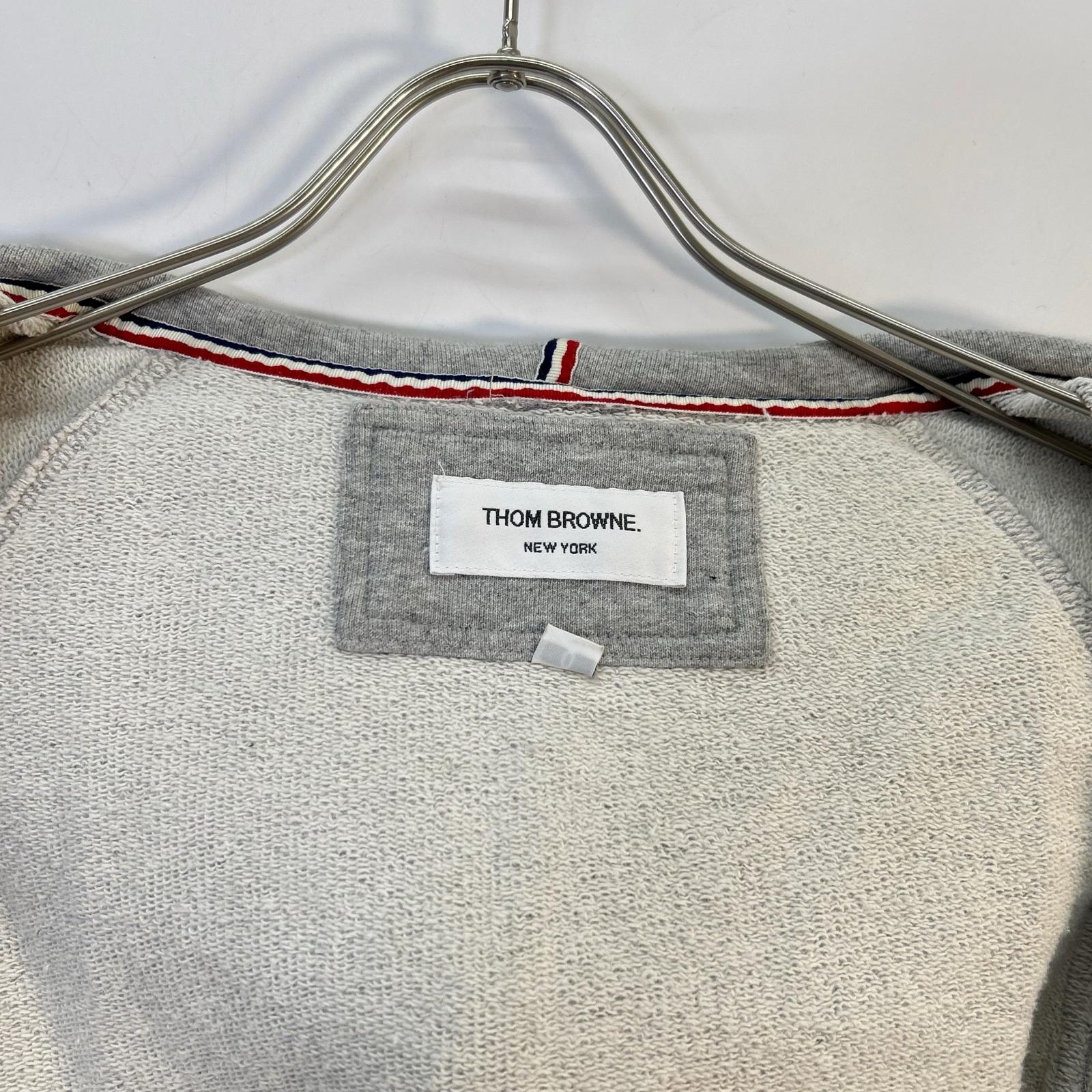 THOM BROWNE トムブラウン 4-BAR グレー ジップパーカ トップス