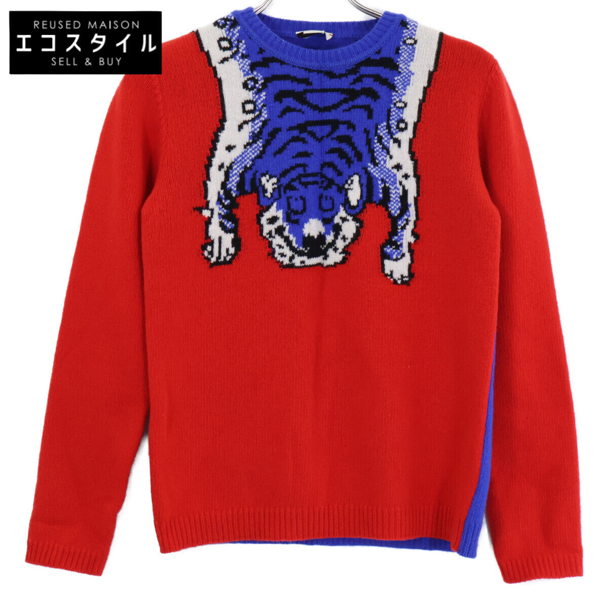 GUCCI Tiger Motif Crew Neck Knit Sweater Top [Domestic Authenticity Verified] 436071