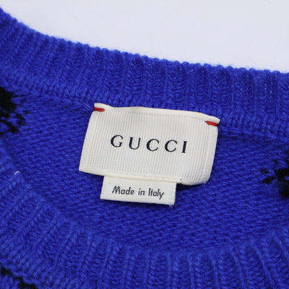 GUCCI Tiger Motif Crew Neck Knit Sweater Top [Domestic Authenticity Verified] 436071