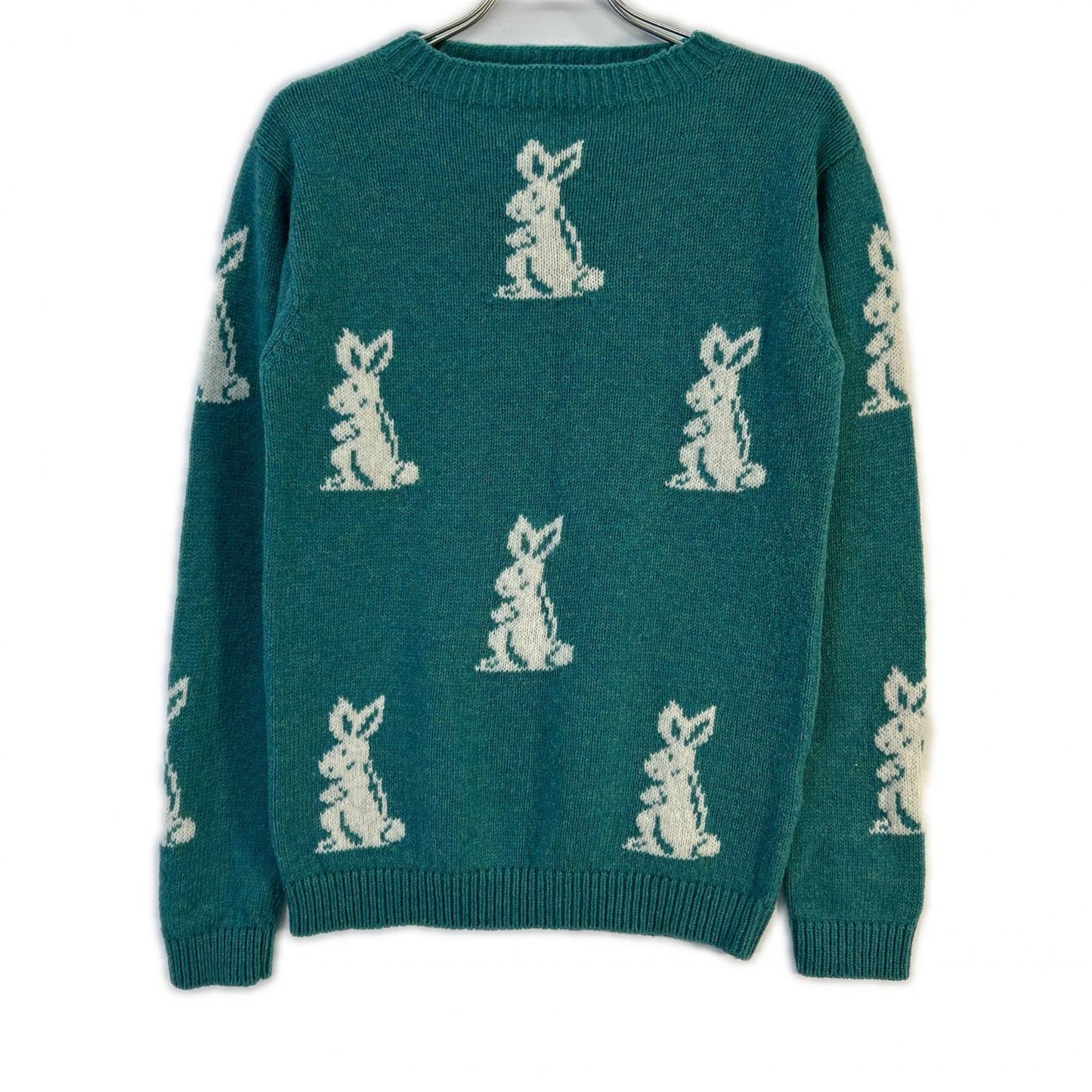 PRADA 16SS Blue Rabbit Pattern Wool Sweater Top