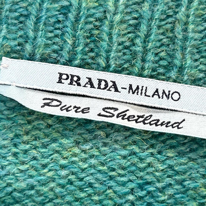 PRADA 16SS Blue Rabbit Pattern Wool Sweater Top